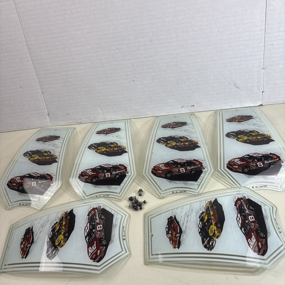 Dale Earnhardt Touch Lamp Shade Replacement Glass Sections OK LIGHTING‎ Lot of 6